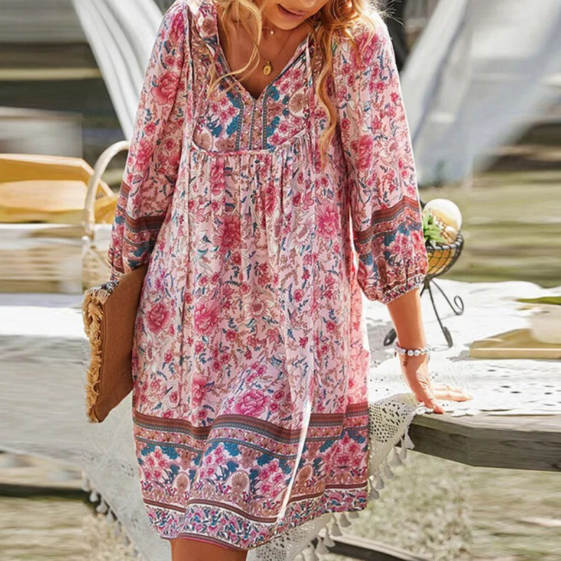 Keila - Długa Sukienka w Stylu Boho