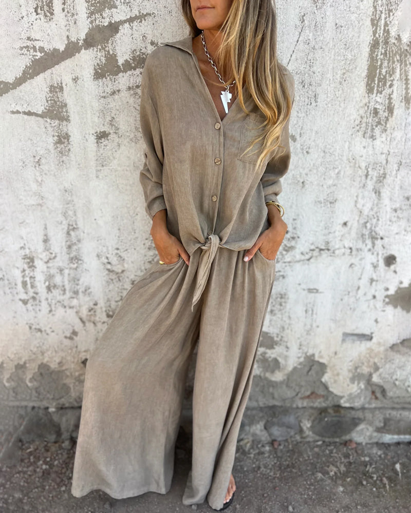 Noelia™ | Prosta i Elegancka Bluzka oraz Szerokie Spodnie