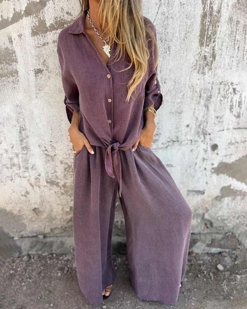 Noelia™ | Prosta i Elegancka Bluzka oraz Szerokie Spodnie