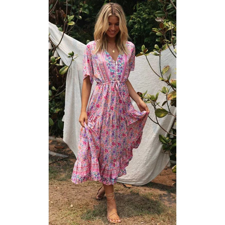 Natalia™ Wiejska Sukienka w Stylu Ibiza Długa