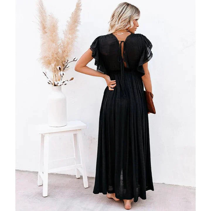 Elżbieta™ Maxi Czarna Ibiza Sukienka