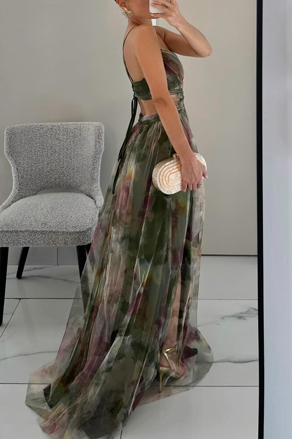 Arabel - Elegancka maxiwizytówka w kwiatowy motyw