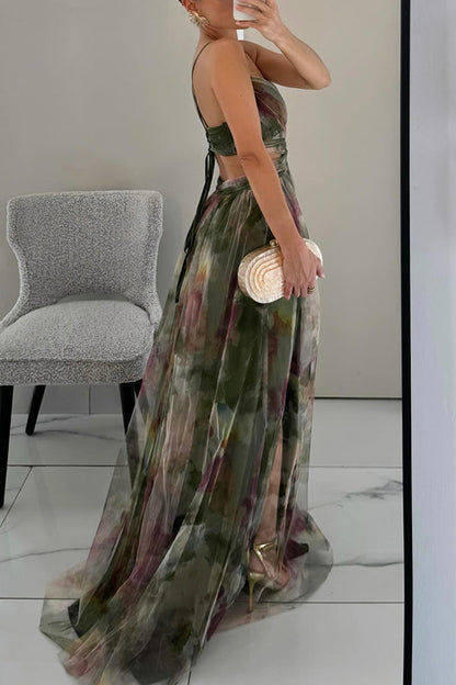 Arabel - Elegancka maxiwizytówka w kwiatowy motyw