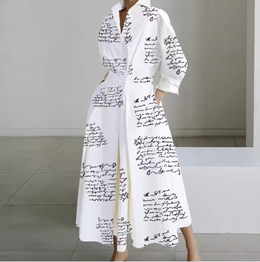 Esther™ | Elegancka Sukienka Koszulowa z Bawełny z Kołnierzykiem