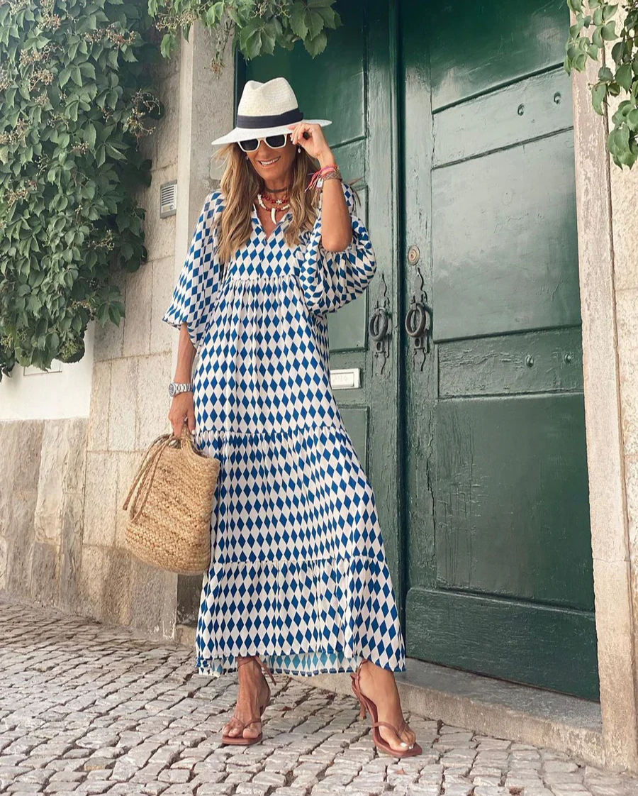 Elin | Boho Bawełniana Sukienka Maxi