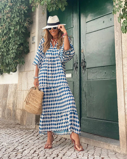Elin | Boho Bawełniana Sukienka Maxi