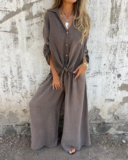 Noelia™ | Prosta i Elegancka Bluzka oraz Szerokie Spodnie
