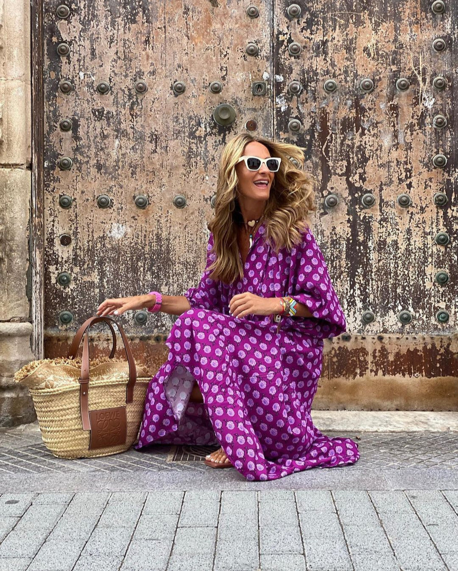 Elin | Boho Bawełniana Sukienka Maxi