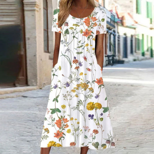 Isaura™ | Kwiatowa Sukienka Boho z Zakryciem Brzucha