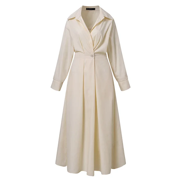 Esther™ | Elegancka Sukienka Koszulowa z Bawełny z Kołnierzykiem