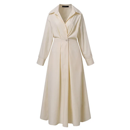 Esther™ | Elegancka Sukienka Koszulowa z Bawełny z Kołnierzykiem